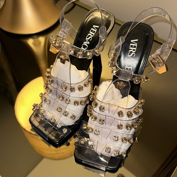 Versace Clear PVC Sandals - Picture 4 of 5